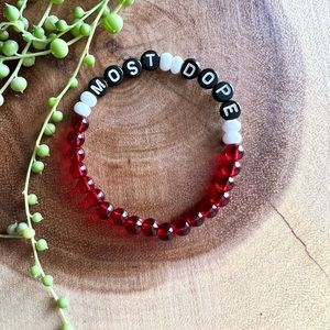 Mac Miller Inspired Most Dope Beaded Bracelet | Round Red Marble Beads |